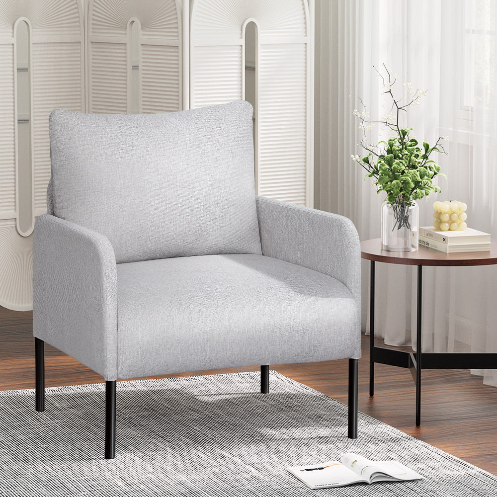 Chair Kingdom Armchair Accent Chair Pillow Fabric Grey