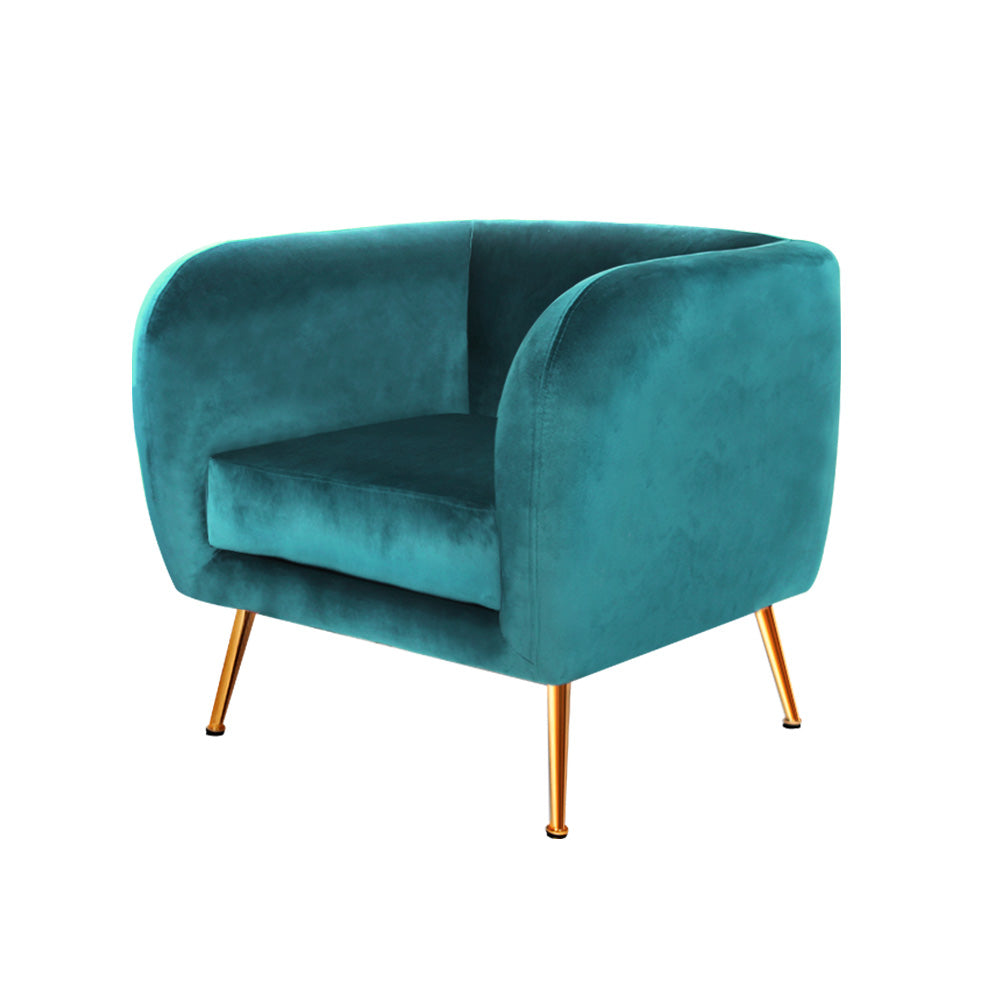 Chair Kingdom Armchair Lounge Sofa Arm Chair Accent Chairs Armchairs Couch Velvet Green