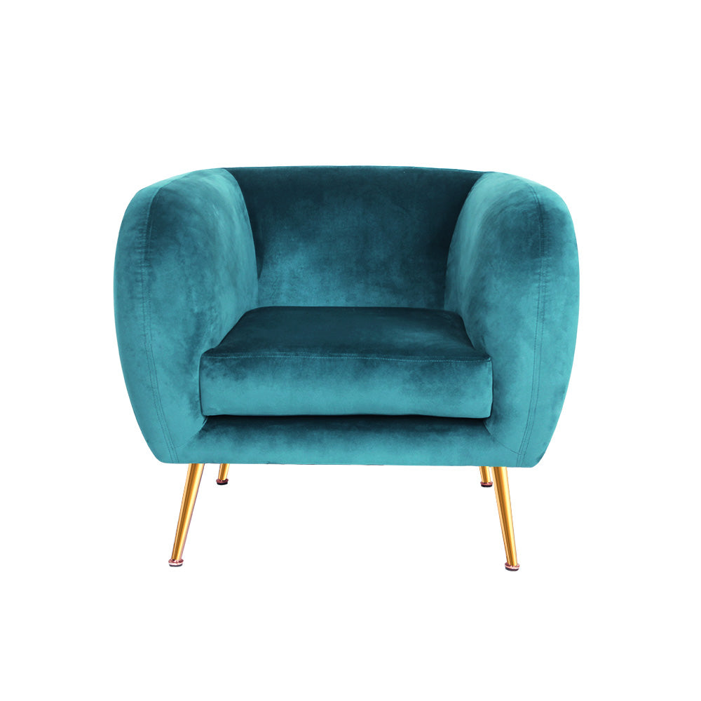 Chair Kingdom Armchair Lounge Sofa Arm Chair Accent Chairs Armchairs Couch Velvet Green