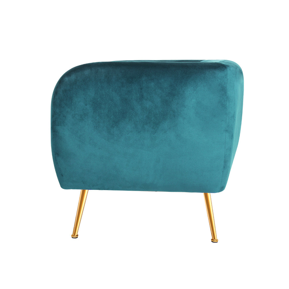 Chair Kingdom Armchair Lounge Sofa Arm Chair Accent Chairs Armchairs Couch Velvet Green