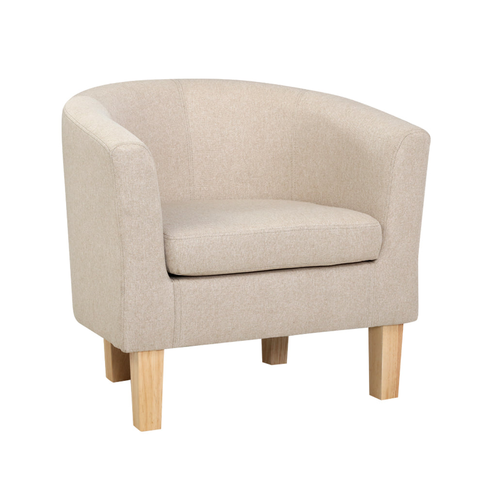 Chair Kingdom Armchair Lounge Chair Tub Accent Armchairs Fabric Sofa Chairs Beige