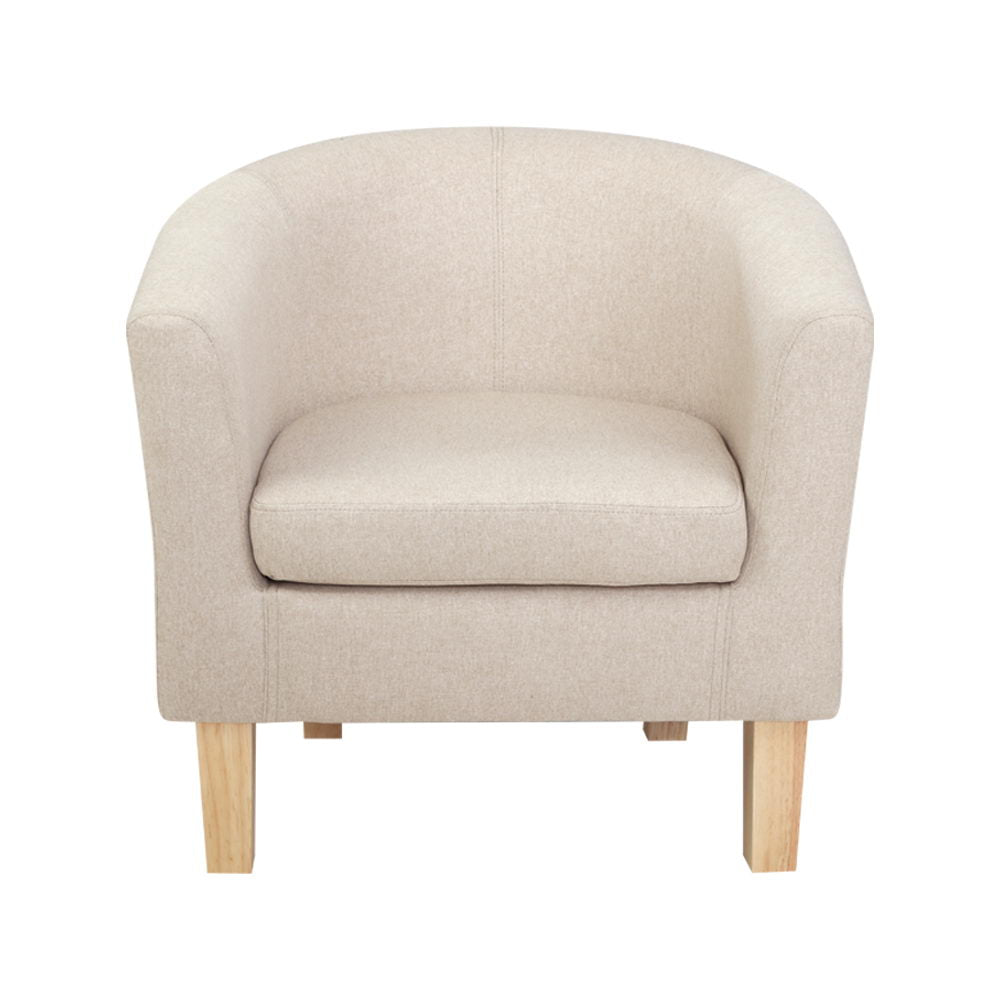 Chair Kingdom Armchair Lounge Chair Tub Accent Armchairs Fabric Sofa Chairs Beige