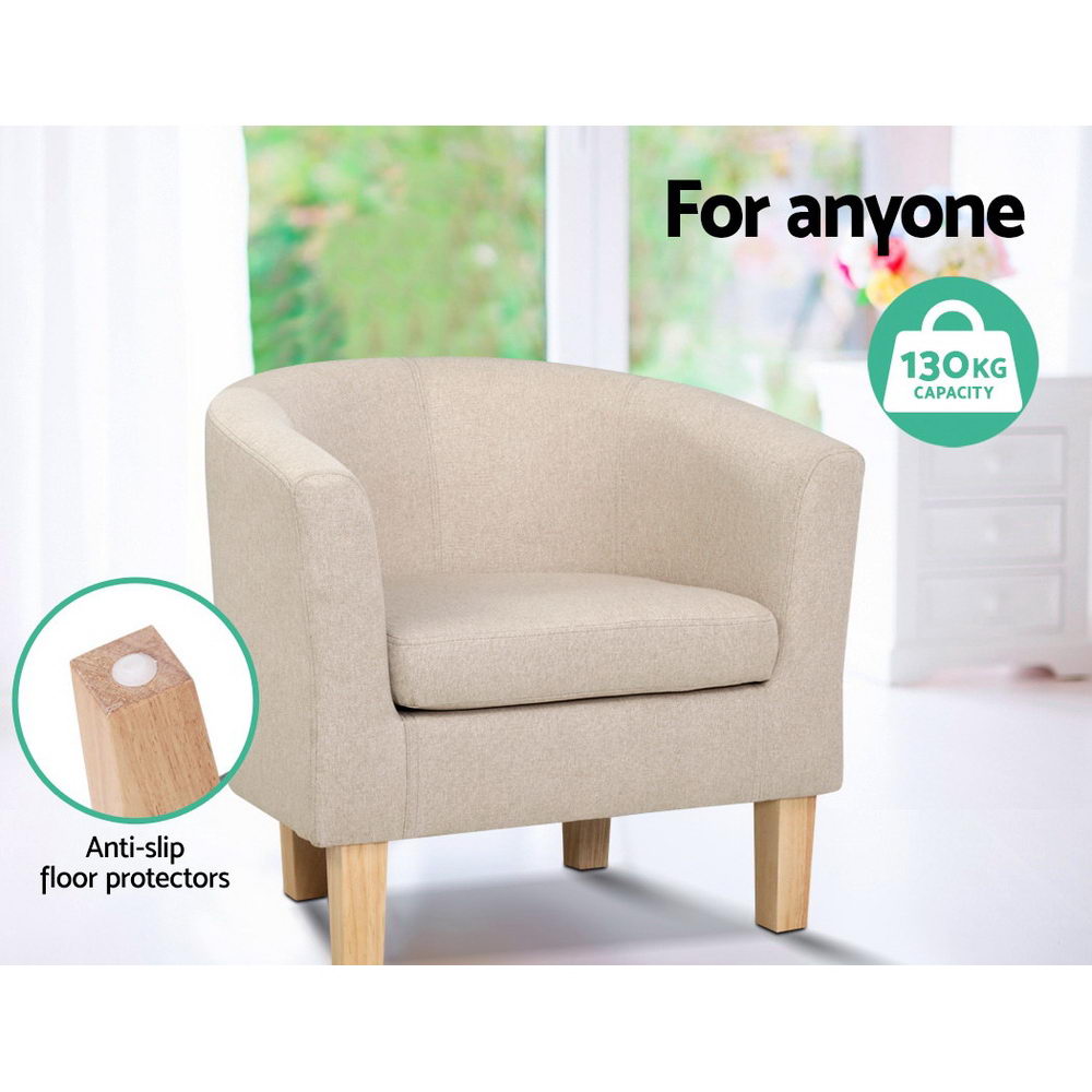 Chair Kingdom Armchair Lounge Chair Tub Accent Armchairs Fabric Sofa Chairs Beige
