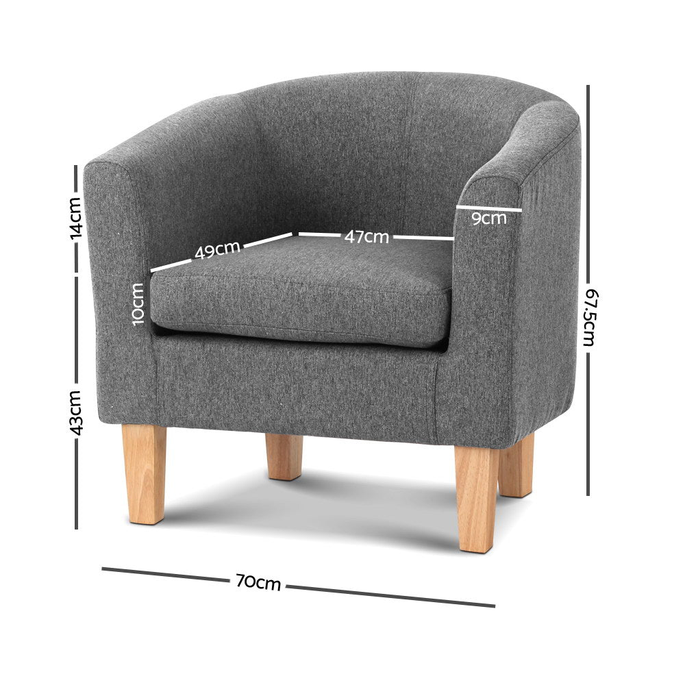 Chair Kingdom Abby Fabric Armchair - Grey