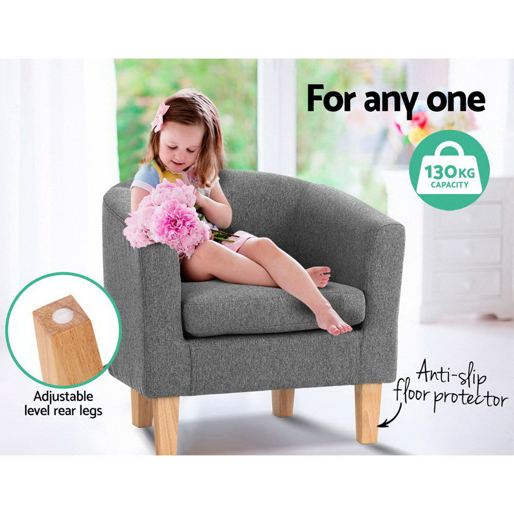 Chair Kingdom Abby Fabric Armchair - Grey