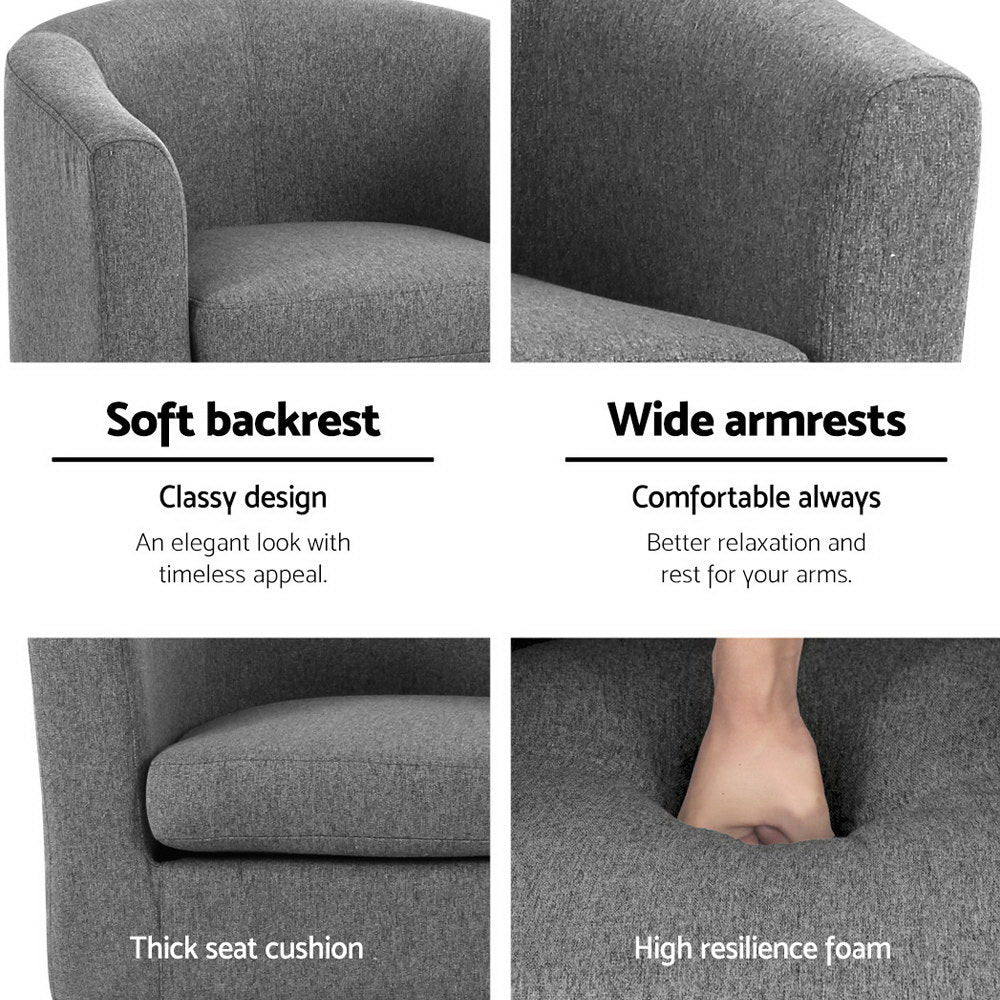 Chair Kingdom Abby Fabric Armchair - Grey