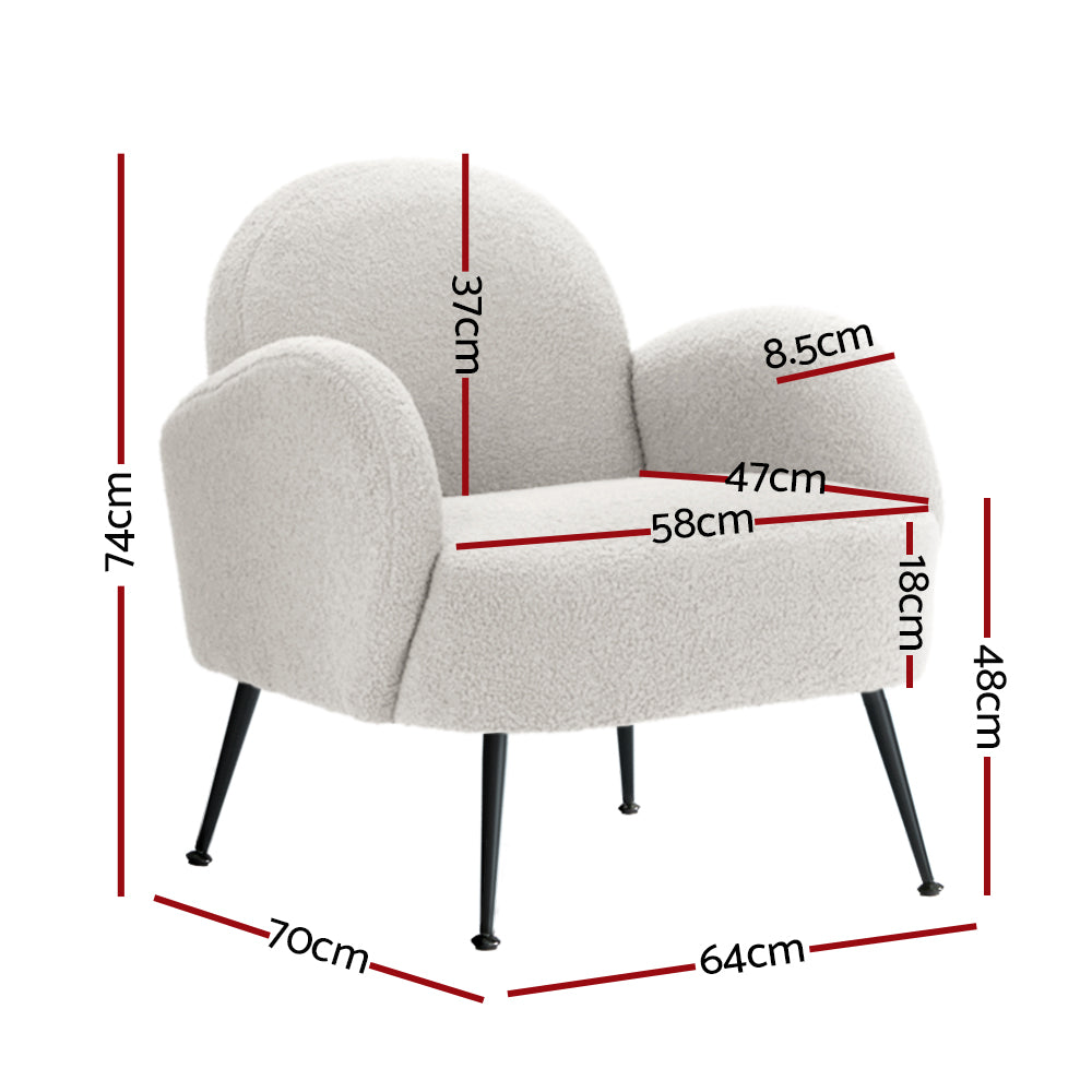 Chair Kingdom Armchair Lounge Chair Armchairs Accent Arm Chairs Sherpa Boucle White