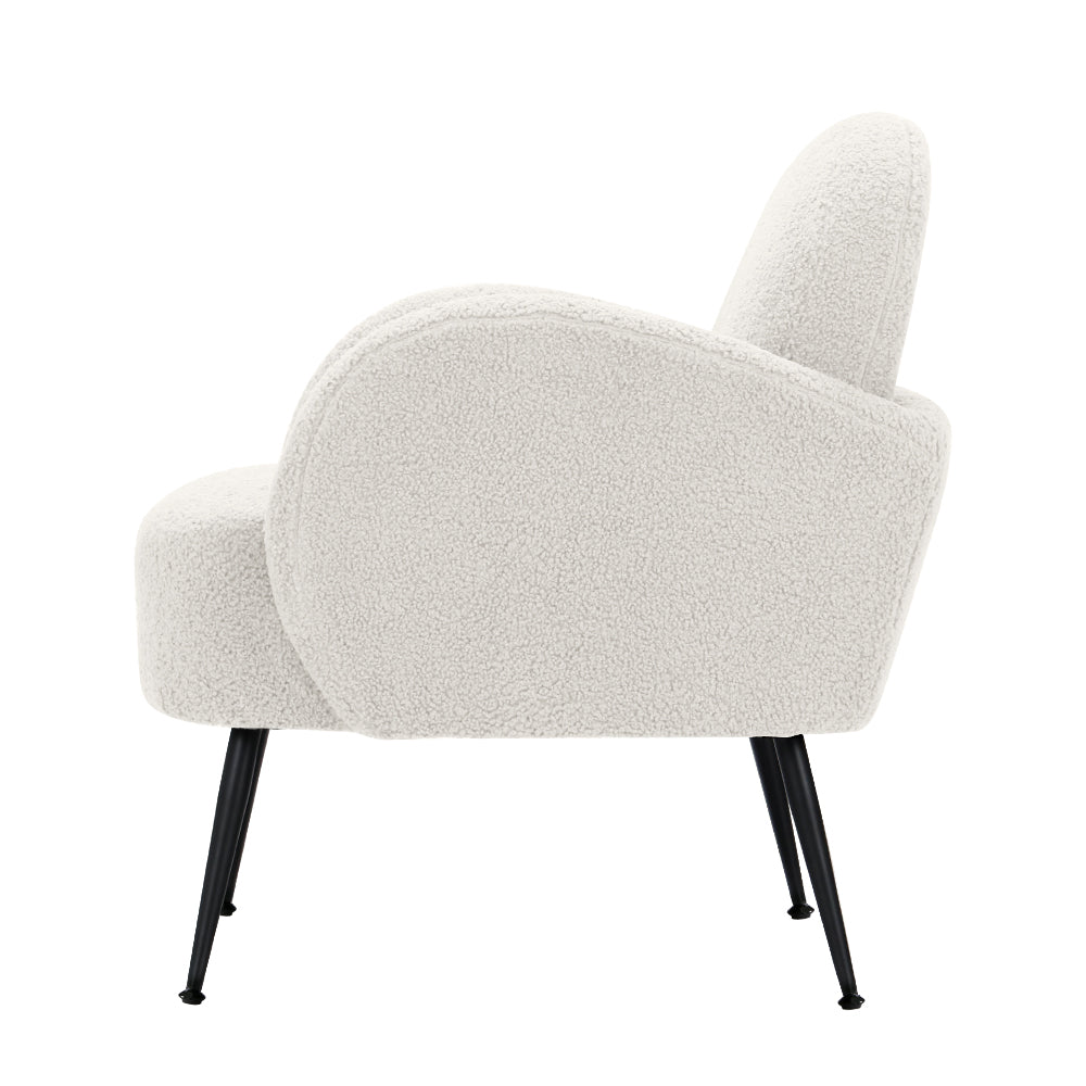 Chair Kingdom Armchair Lounge Chair Armchairs Accent Arm Chairs Sherpa Boucle White
