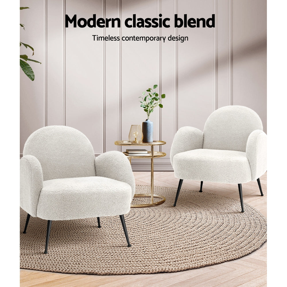 Chair Kingdom Armchair Lounge Chair Armchairs Accent Arm Chairs Sherpa Boucle White