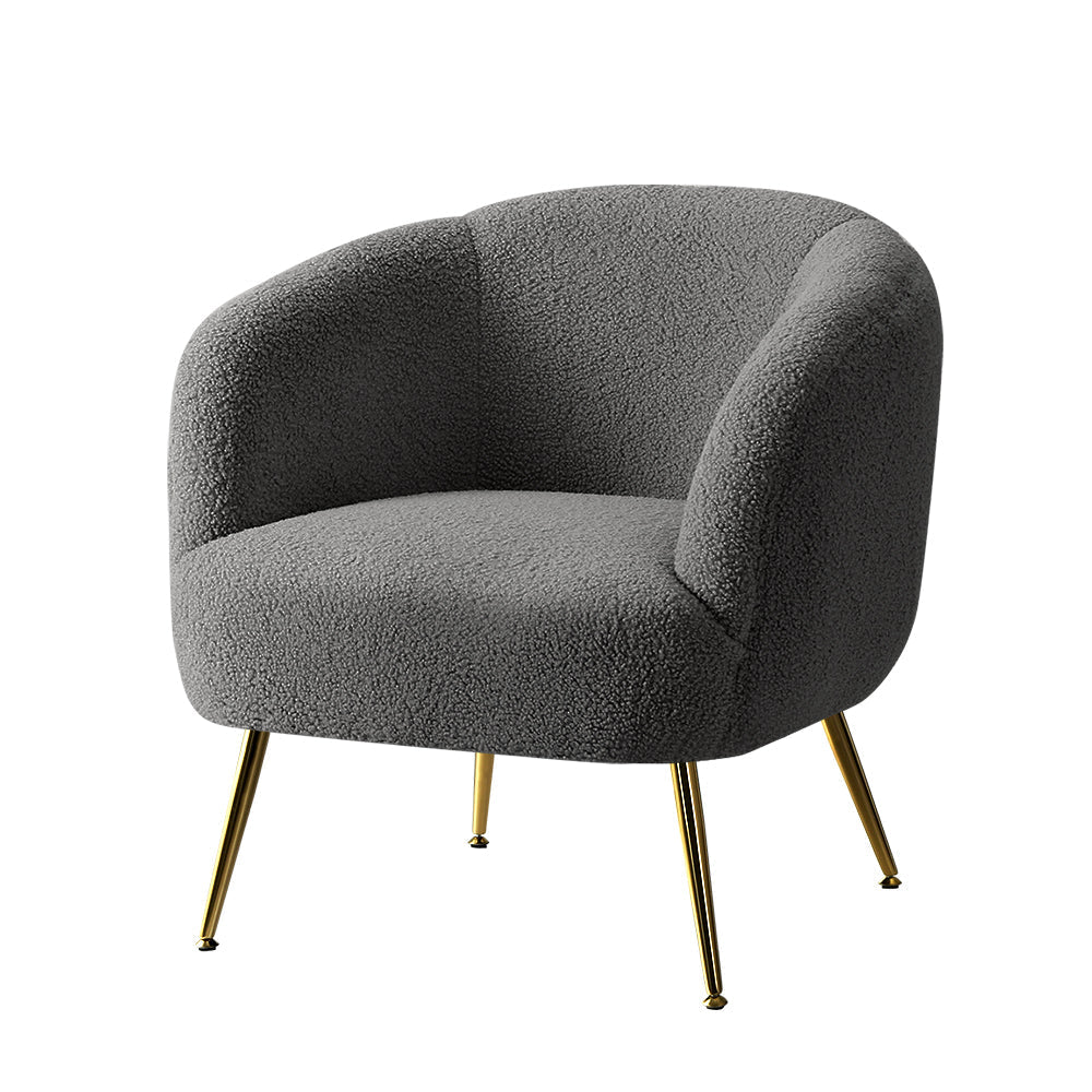 Chair Kingdom Armchair Lounge Chair Accent Chairs Arm Armchairs Sherpa Boucle Charcoal