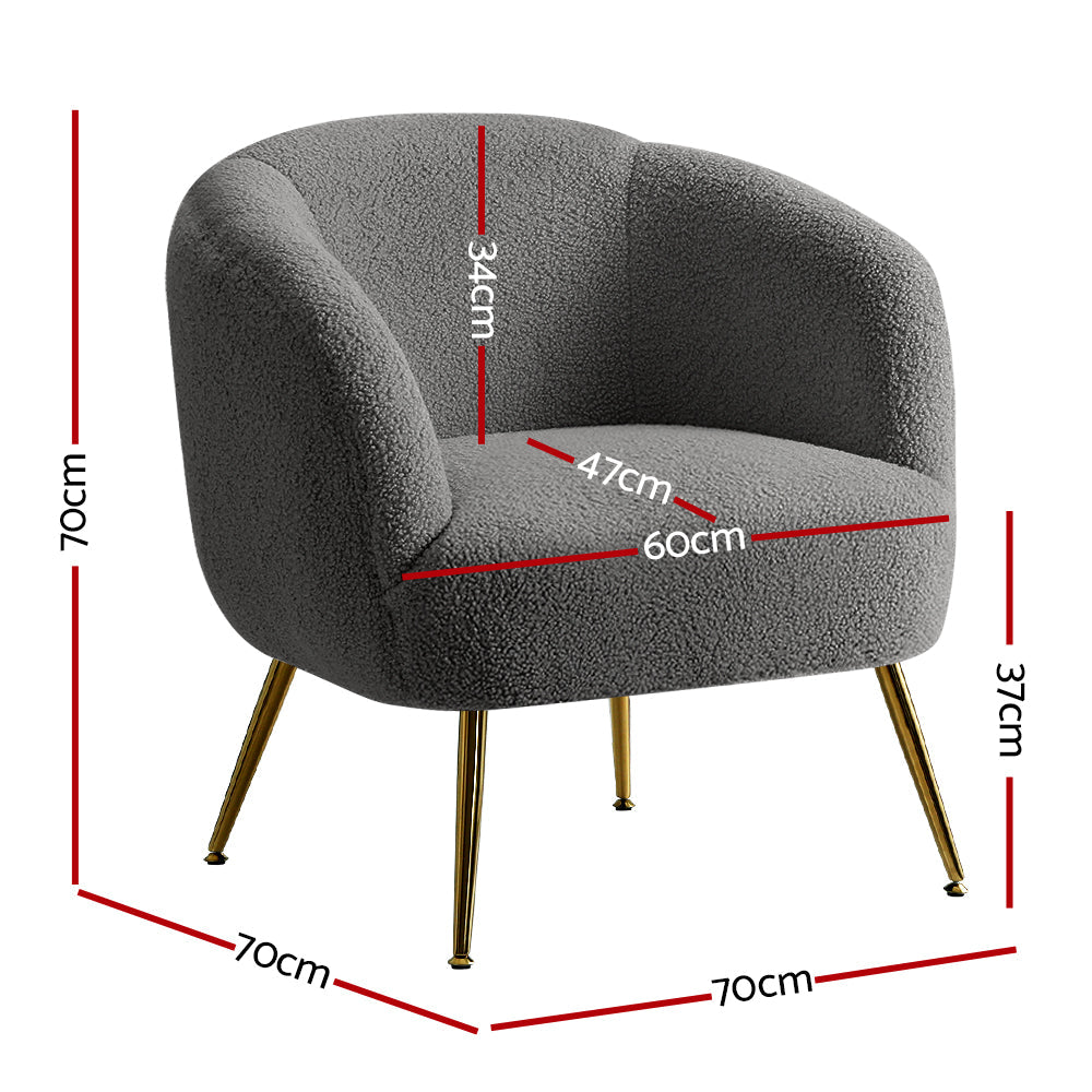 Chair Kingdom Armchair Lounge Chair Accent Chairs Arm Armchairs Sherpa Boucle Charcoal