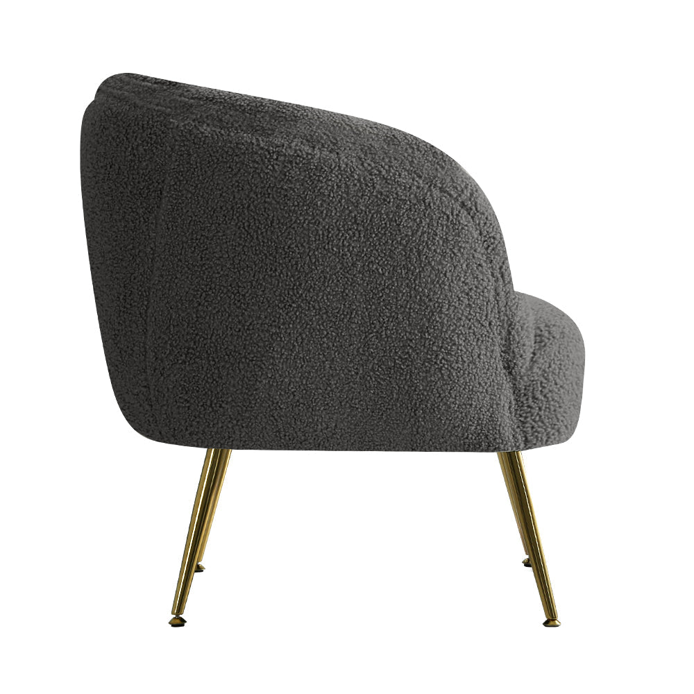 Chair Kingdom Armchair Lounge Chair Accent Chairs Arm Armchairs Sherpa Boucle Charcoal