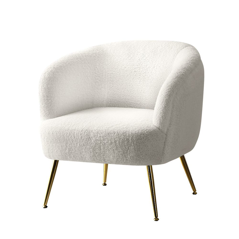 Chair Kingdom Armchair Lounge Chair Accent Chairs Armchairs Sherpa Boucle Sofa White