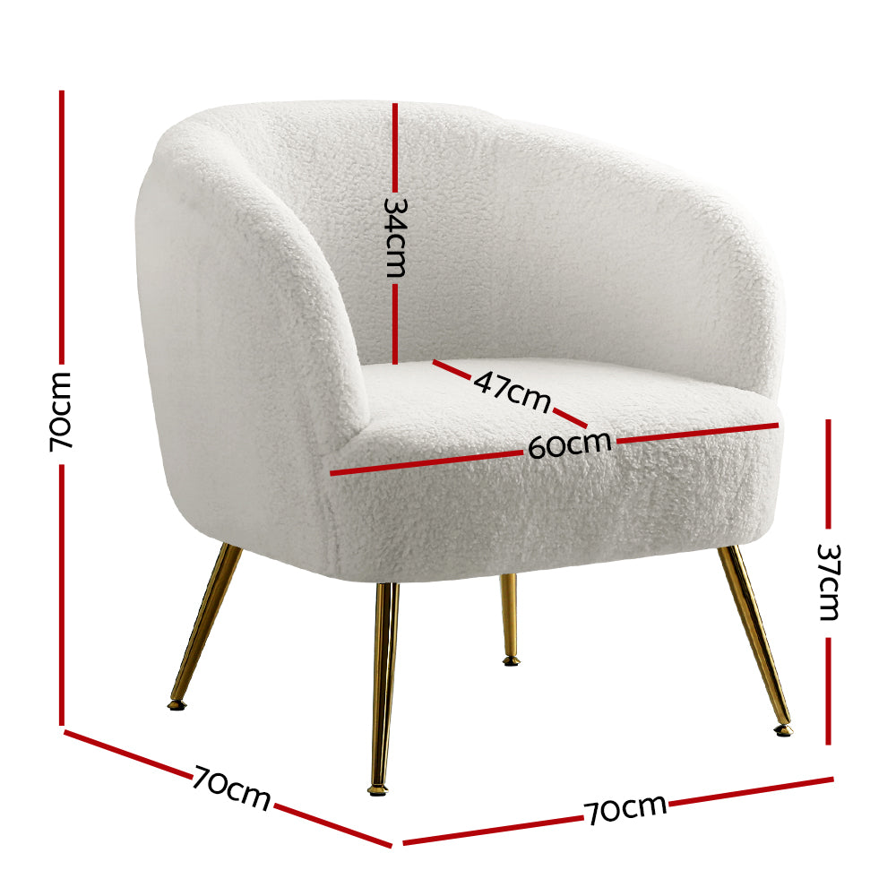 Chair Kingdom Armchair Lounge Chair Accent Chairs Armchairs Sherpa Boucle Sofa White