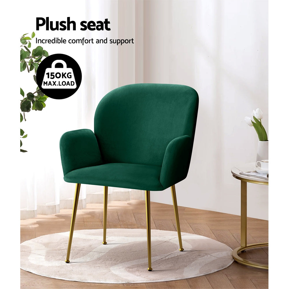 Chair Kingdom Dining Chairs Set of 2 Velevt Green Kynsee