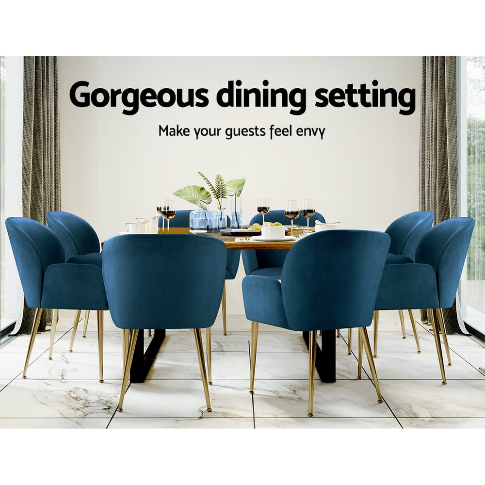 2 Kynsee Dining Chairs - Blue Velvet