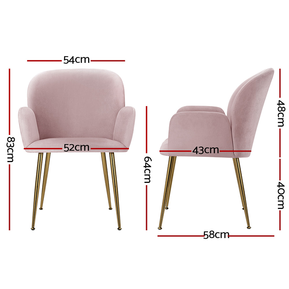 Chair Kingdom Dining Chairs Set of 2 Velevt Pink Kynsee