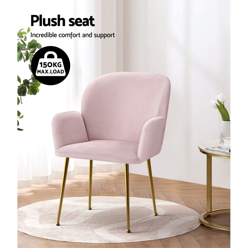 Chair Kingdom Dining Chairs Set of 2 Velevt Pink Kynsee