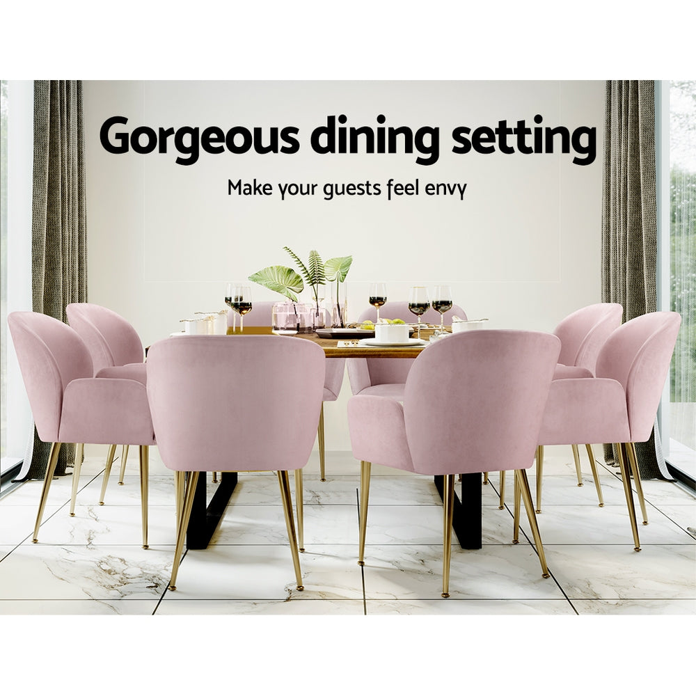 Chair Kingdom Dining Chairs Set of 2 Velevt Pink Kynsee