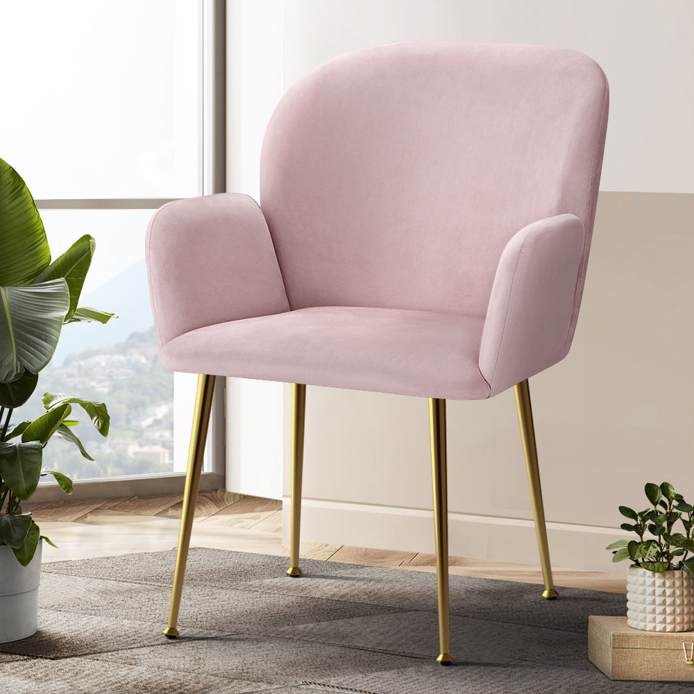 Chair Kingdom Dining Chairs Set of 2 Velevt Pink Kynsee