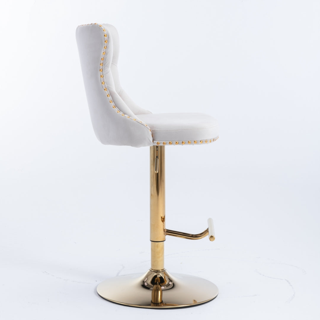 2x Height Adjustable Swivel Bar Stool with Footrest