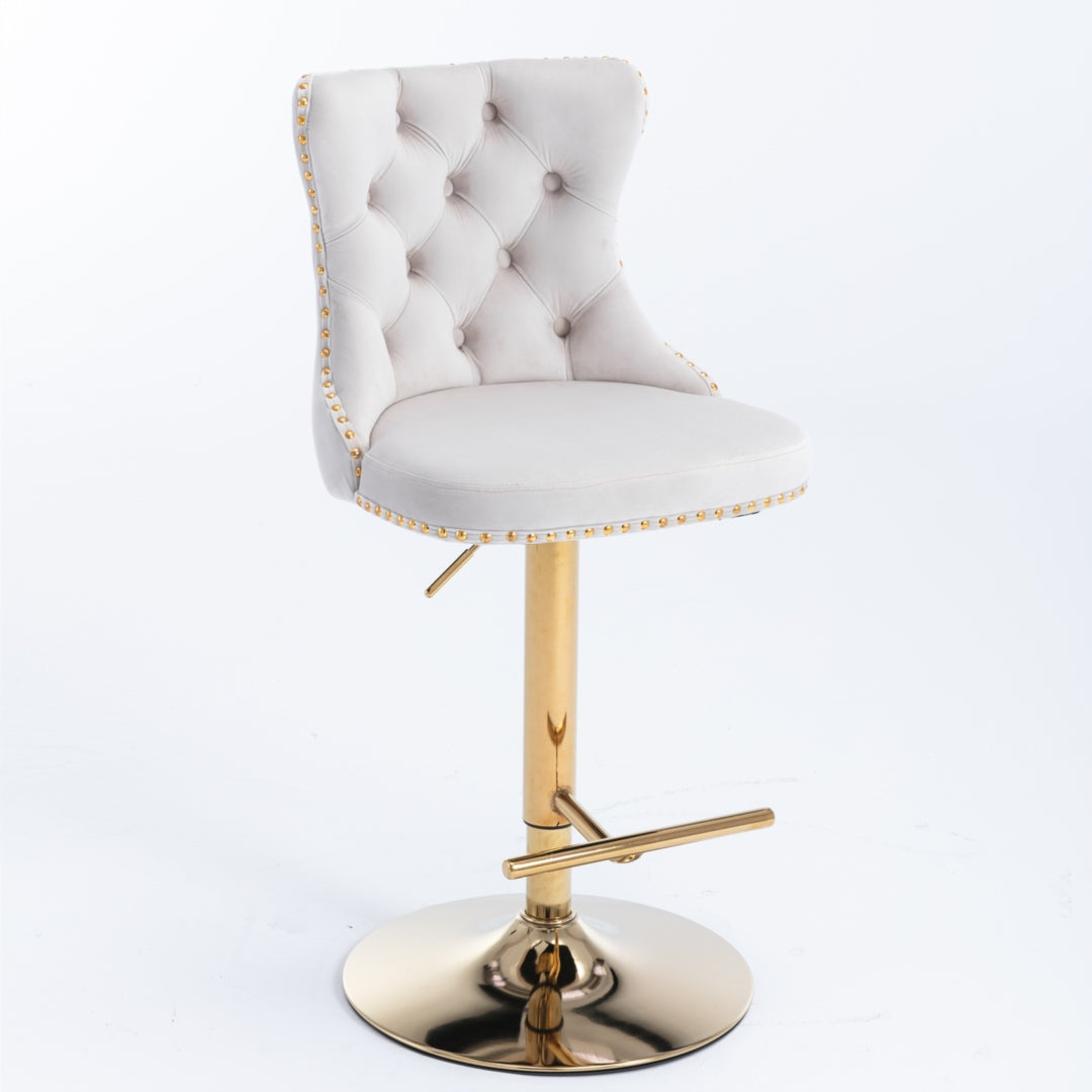 2x Height Adjustable Swivel Bar Stool with Footrest