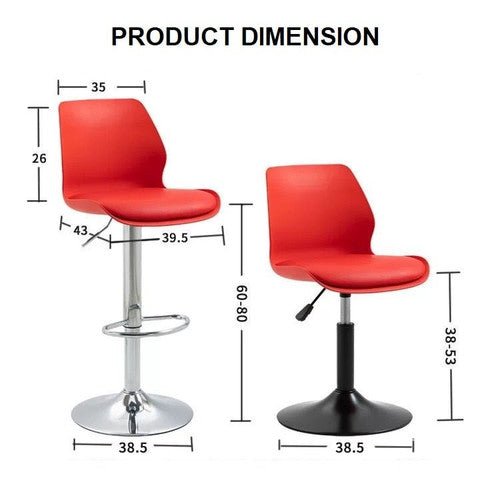 Bar Stools Kitchen Bar Stool Leather Barstools Swivel Gas Lift Counter Chairs x2