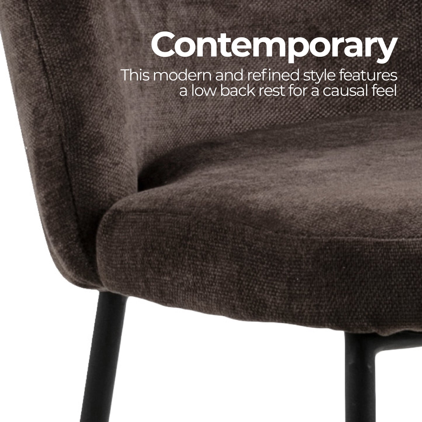 Barstool Brown Fabric Steel Black Legs