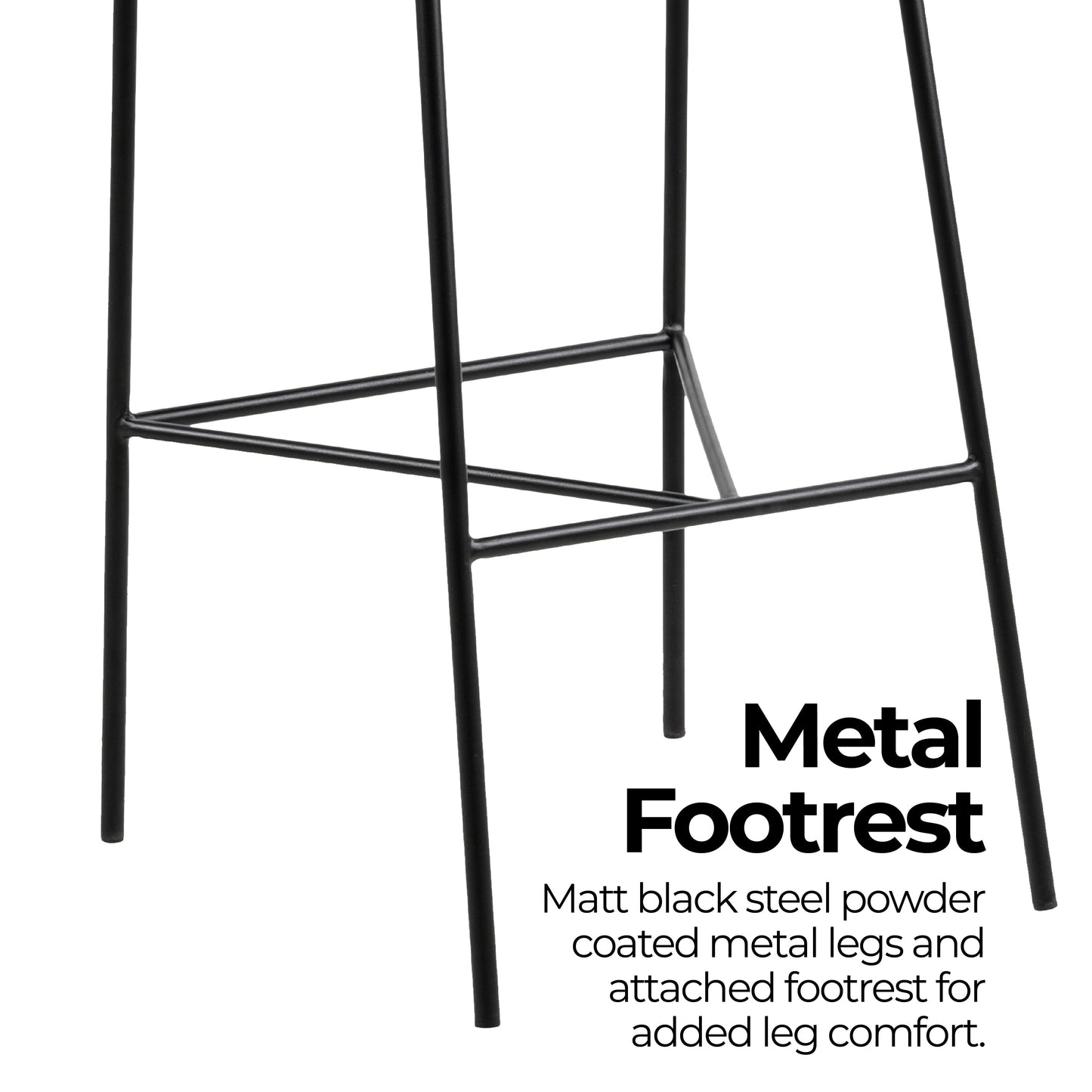 Barstool Brown Fabric Steel Black Legs