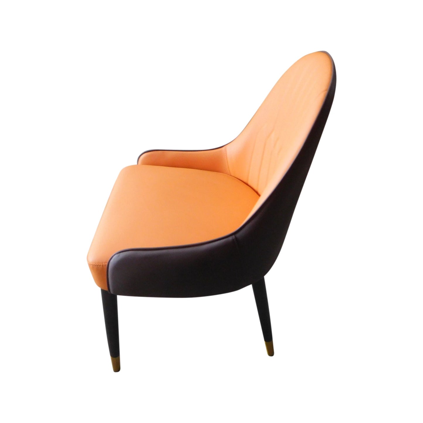 2 X Dining Chairs Orange Colour Premium Leatherette Carbon Steel Frame Firm Support