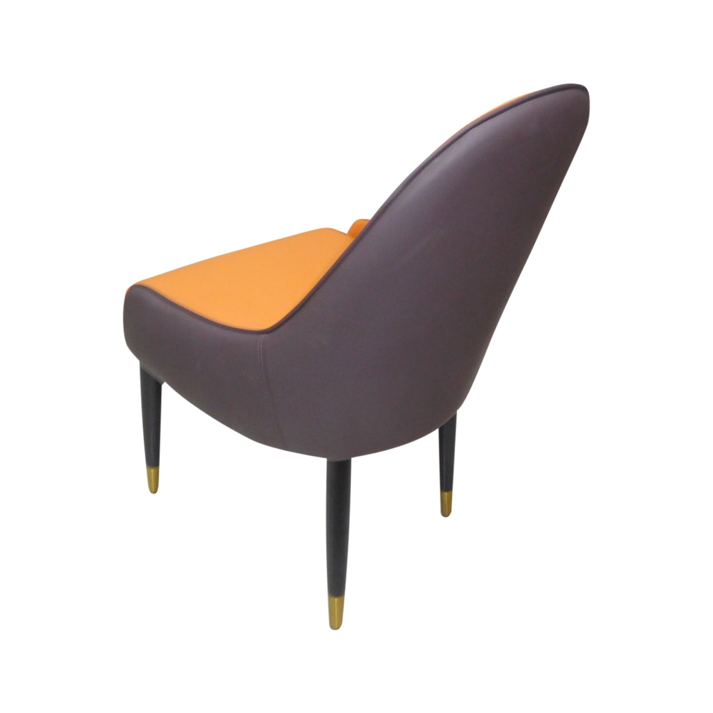 2 X Dining Chairs Orange Colour Premium Leatherette Carbon Steel Frame Firm Support