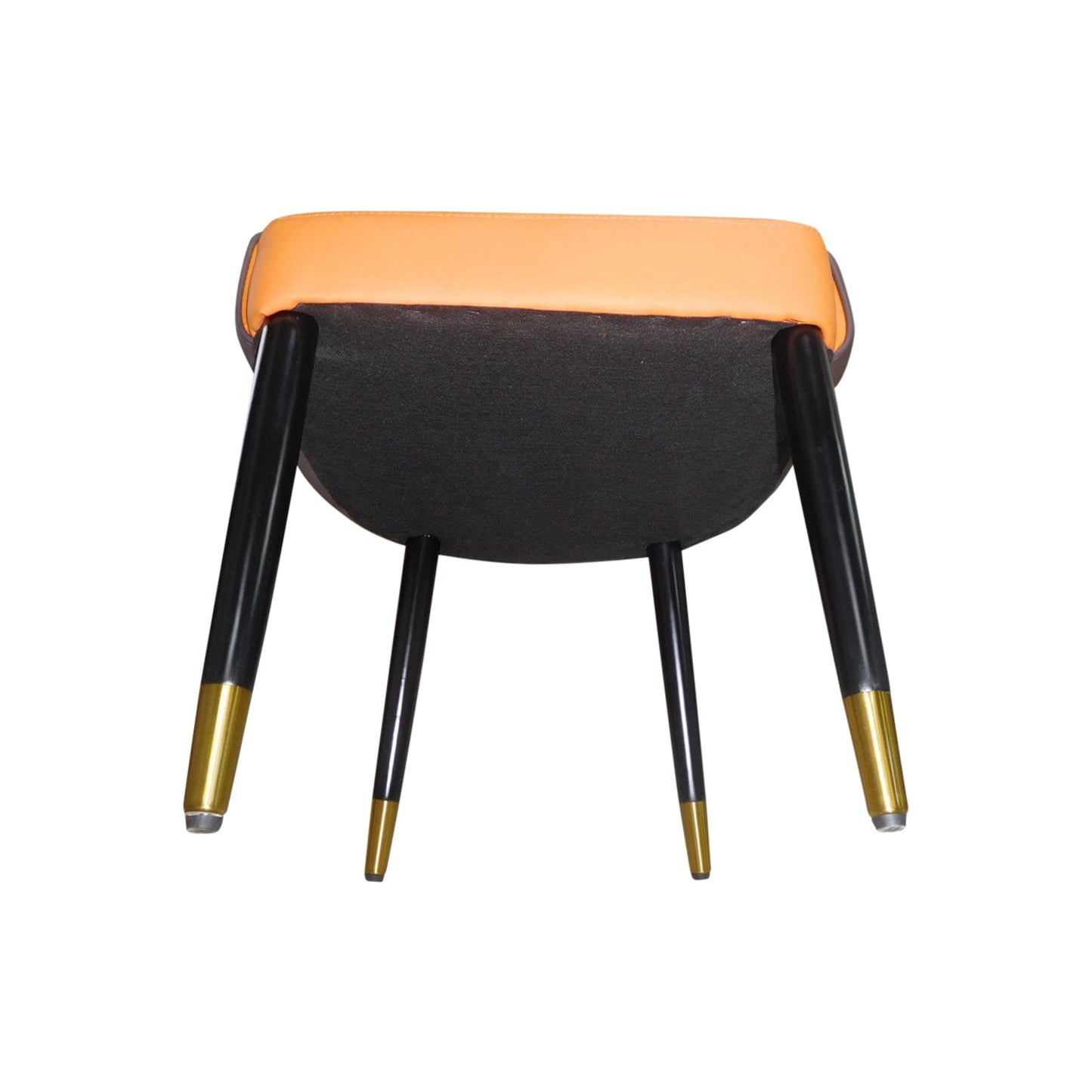 2 X Dining Chairs Orange Colour Premium Leatherette Carbon Steel Frame Firm Support