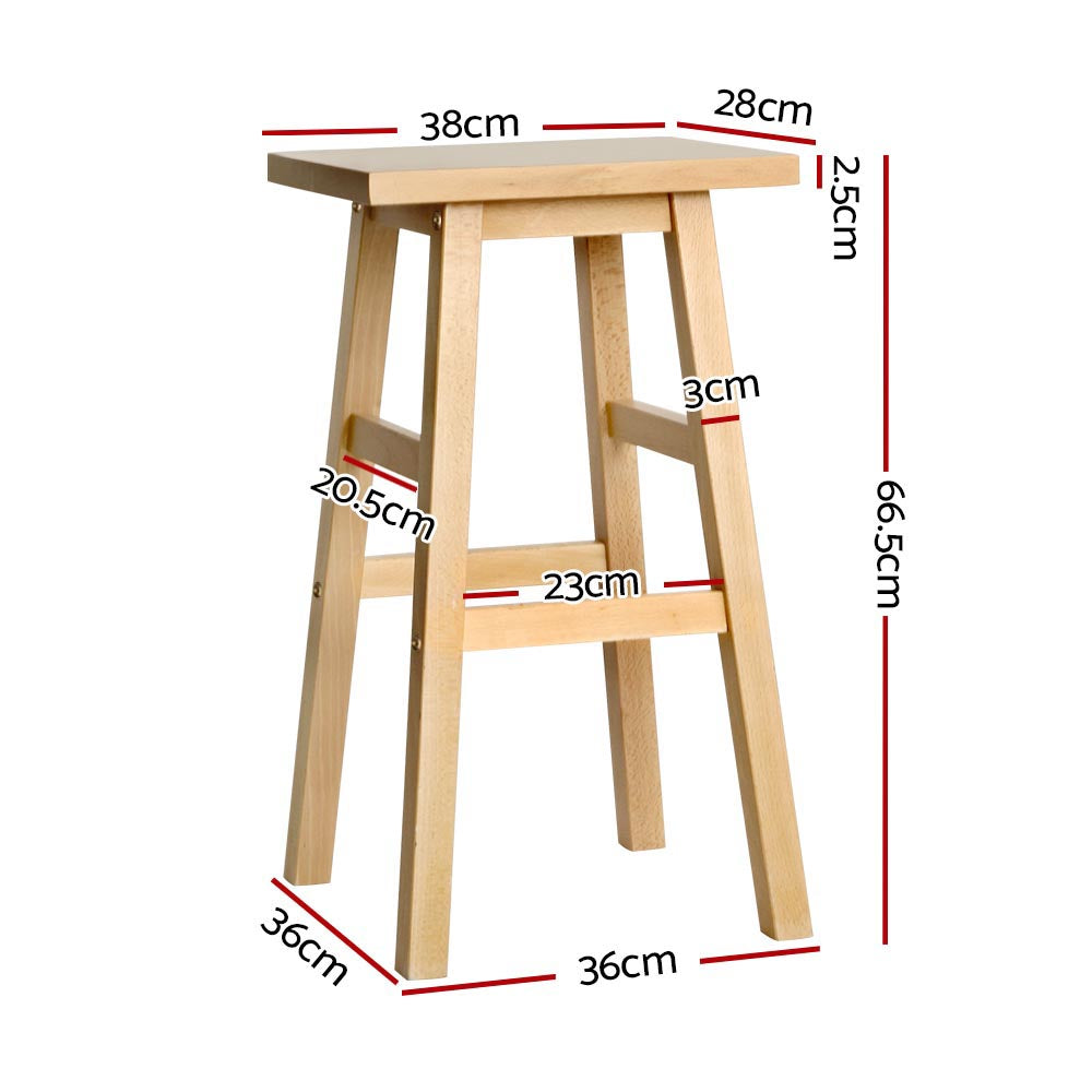 Chair Kingdom Bar Stools Kitchen Counter Stools Wooden Chairs Natural x2