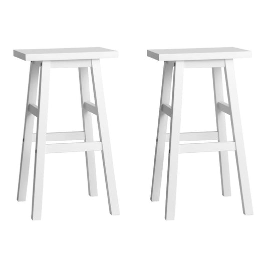 Chair Kingdom Bar Stools Kitchen Counter Stools Wooden Chairs White x2
