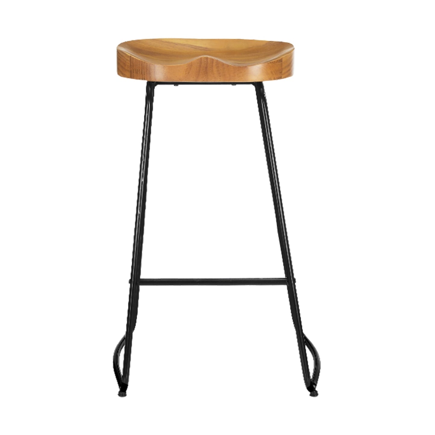 Chair Kingdom 4x Bar Stools Tractor Seat 75cm Wooden