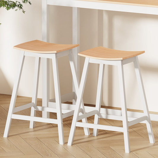 Chair Kingdom 2x Bar Stools Wooden Chairs Oak