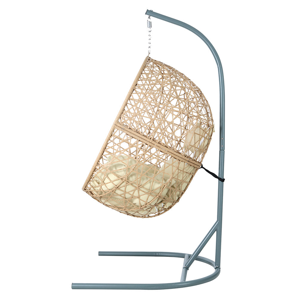 Sorrento Cream Premium Swing Egg Chair with Stand