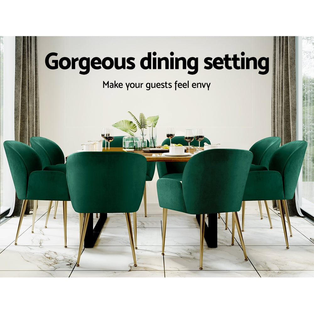 Chair Kingdom Dining Chairs Set of 2 Velevt Green Kynsee