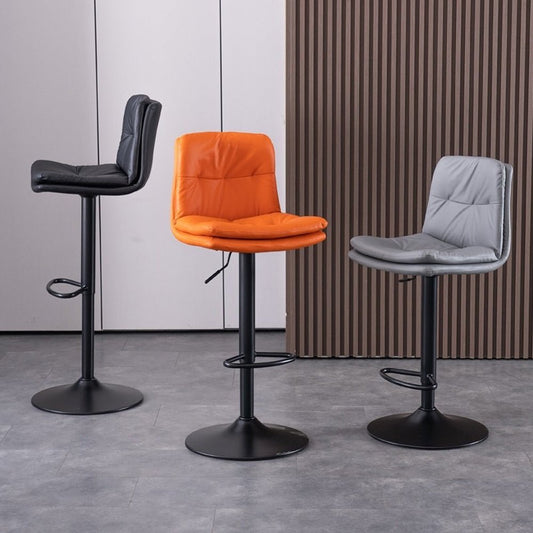 Bar Stools Kitchen Bar Stool Leather Barstools Swivel Gas Lift Counter Chairs x2 Black